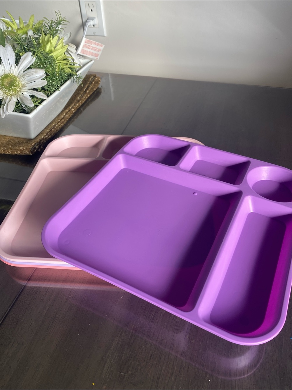 New🌈 Tupperware Divided Lunch Trays pastel meal serving
